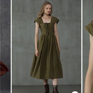 Linennaive Glory 33 Front Lace Up Dress Large